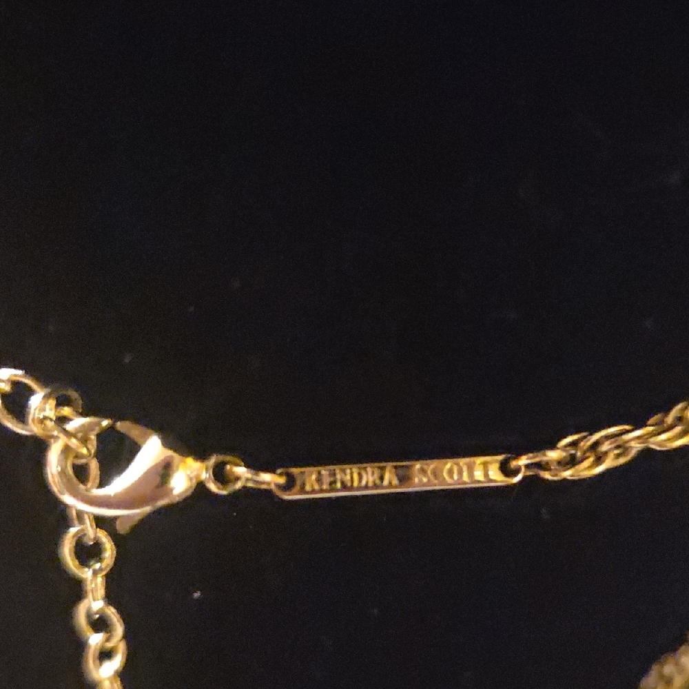 Kendra Scott Rayne Gray Cats Eye Stone Necklace - Picture 2 of 4